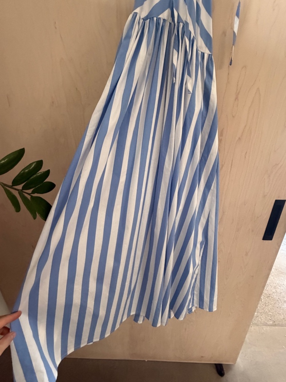 Avec Les Filles Blue and White Striped Halter Dress - Picture 7 of 10